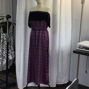 Off the shoulder purple maxi dress